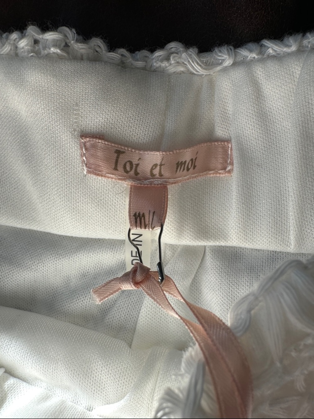 NWT Toi et Moi White Knit Crochet Stretch Shorts - Picture 2 of 4